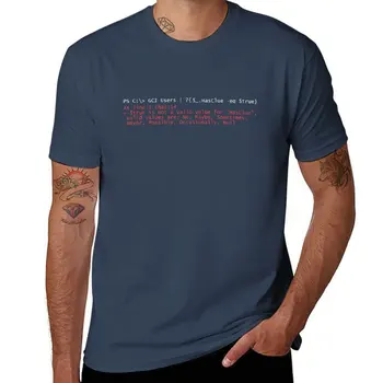 Новая футболка с ошибкой PowerShell 2, футболки больших размеров, топы, мужская одежда