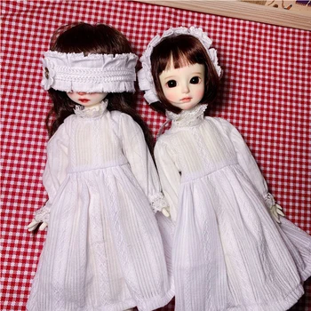 H02-021 детская игрушка ручной работы BJD/SD кукольная одежда 1/6 30 см Белая минималистичная ночная рубашка с лентой для волос 2 шт./компл.