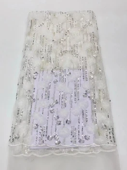 Новое тяжелое бисерное трубчатое вышитое бисером трехмерное кружево с цветочными пайетками, сетчатое кружево, модное вечернее платье cheongsam высокого класса