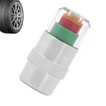 Клапан контроля давления в автомобильных шинах, датчик давления в автомобильных шинах С 3-цветным сигналом для глаз, прочный противоугонный клапан давления в автомобильных шинах
