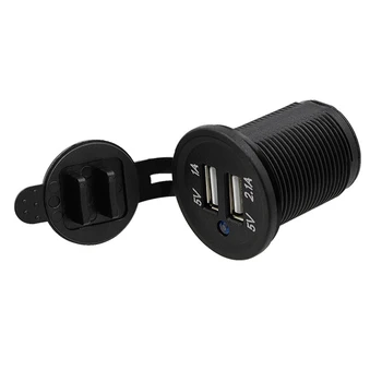 Автоматическая розетка ABS, двойной USB, портативная сменная розетка для автомобильного адаптера для зарядки телефона, аксессуары с пылезащитным колпачком