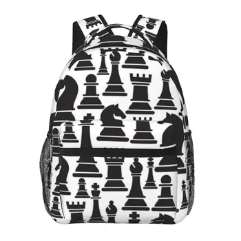 Мужской женский рюкзак с шахматными фигурами, школьный ранец для женщин, мужская модная сумка 2023 года, студенческий рюкзак для книг