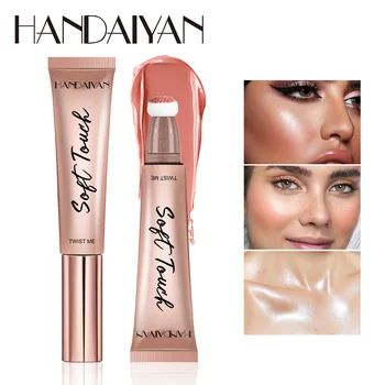 HANDAIYAN, 6-цветная многофункциональная косметическая палочка, крем для придания блеска контуру кожи, сексуальные водостойкие блестящие жидкие румяна