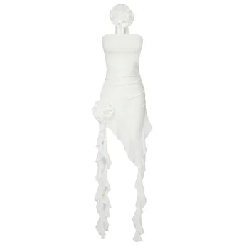 Модное женское платье с цветочным рисунком 2023, Летняя одежда без рукавов, сексуальные платья знаменитостей для клубных вечеринок