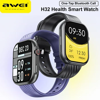 Awei H32 2-дюймовые смарт-часы Bluetooth Call Мужские и женские умные часы с полноэкранной поддержкой сердечного ритма, АД, шагомер, фитнес-смарт-часы