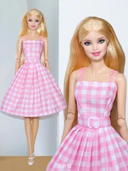 Кукольная одежда/розовое платье в сетку + шляпа + браслет + обувь + ожерелье /30 см кукольная одежда юбка для 1/6 Xinyi FR ST Куклы Барби