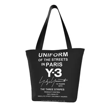 Йоджи Ямамото, сумка для покупок, Женская модная Холщовая сумка для покупок Через плечо, сумки большой емкости