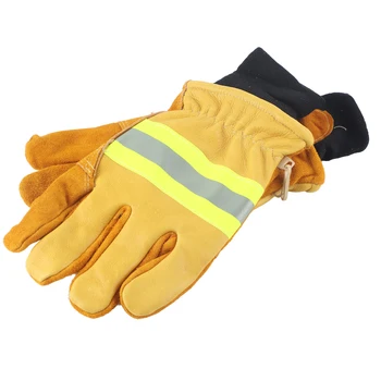 Противопожарные перчатки Пара перчаток из коровьей кожи Огнеупорные Термостойкие длинные защитные перчатки