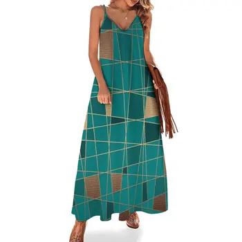 Абстрактный геометрический узор 11 Платье без рукавов, длинное платье, вечерние платья, женские элегантные вечерние платья для женщин 2023