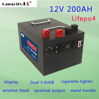 Аккумуляторная батарея 12V lifepo4 200ah с bluetooth-аккумулятором высокой мощности RV подходит для морского кемпинга на открытом воздухе