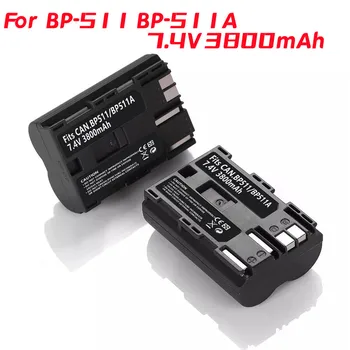 1-5 упаковок Сменного аккумулятора 3800mA BP-511 BP-511A для цифровых камер Canon EOS 5D, 50D, D60, 300D, D30, Kiss Powershot G5, Pro 1, G2