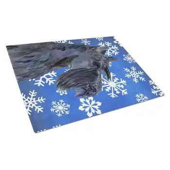 Разделочная доска для праздничного стекла Treasures Scottish Terrier Winter Snowflakes, Большая